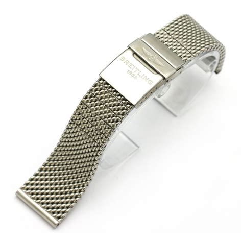 breitling mesh bracelet 24mm|Breitling stainless steel watch bracelets.